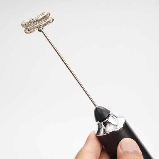 Coffee moka foamer maker with grinder and electric milk frother handheld milk foamer mini coffee/milk frother (black Color)