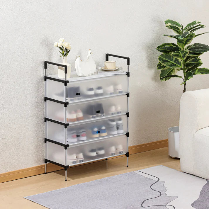 Foldable 5-Tier Space-Saving Dustproof Shoe Stand