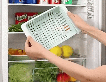 Buy 1 get 2 Free Offer Adjustable Fridge Storage Basket Racks & Sliding Tray Pack of 3 Sets