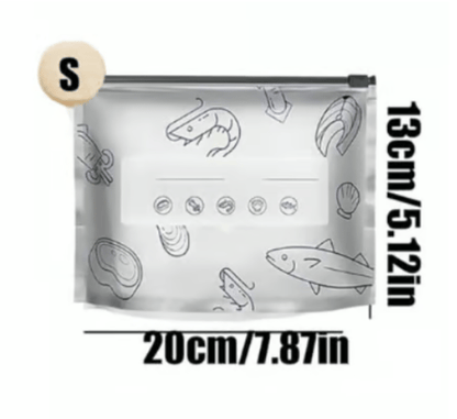 (30pcs )Reusable Aluminum Foil Sealable Storage Bags, 2025 New Resealable Vacuum Zipper Pouches for Food, Stand Up Foil Sealable Bags with Label and Zip Lock for Vegetable Fruit Meat