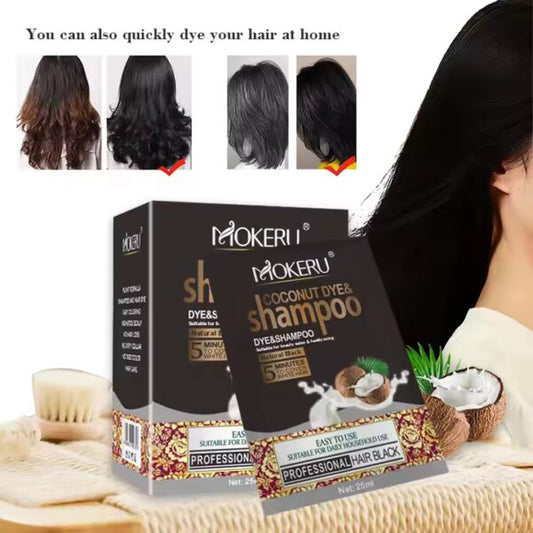 Natural Herbal Instant Black Hair Dye Shampoo