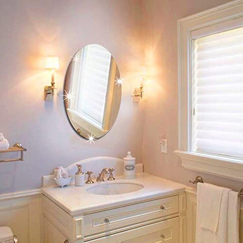 Azaadi Sale Offer 3 Pcs FlexibleSelf Adhesive Oval Shape Mirror Sticker (3 Pcs)